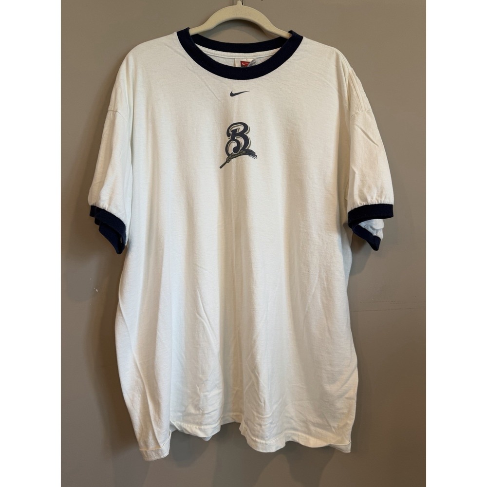 Vintage Y2K Nike Team Milwaukee Brewers Center Swoosh T Shirt White Womens XL